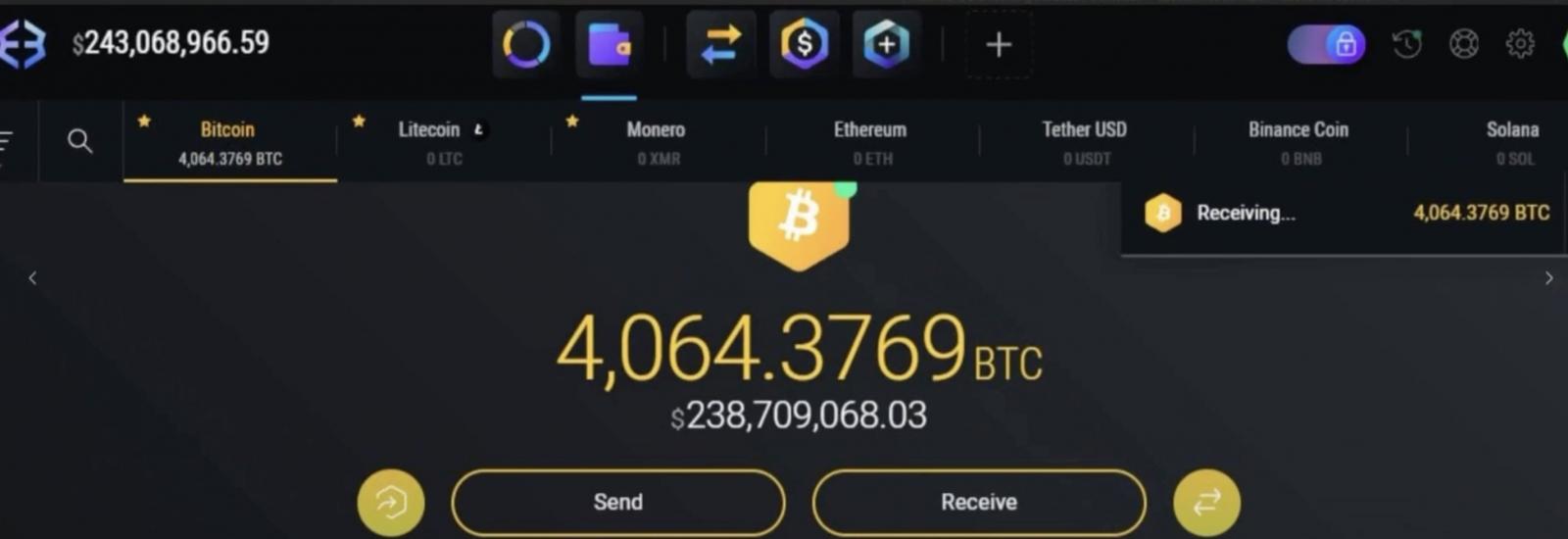 Stolen crypto being transfered